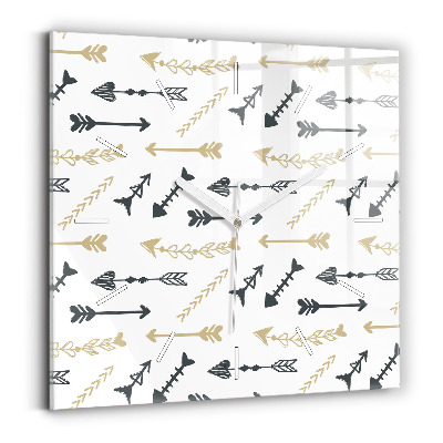 Štvorcové hodiny Geometrický bedrový vzor