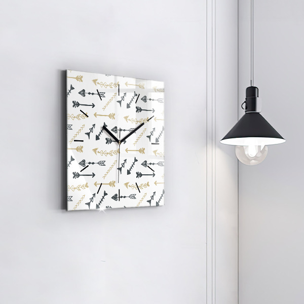 Štvorcové hodiny Geometrický bedrový vzor