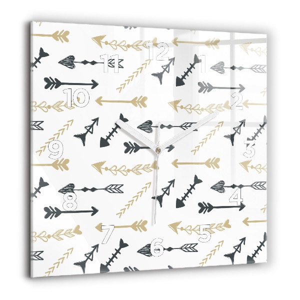 Štvorcové hodiny Geometrický bedrový vzor