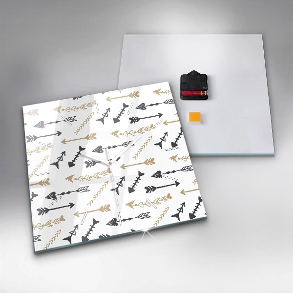 Štvorcové hodiny Geometrický bedrový vzor