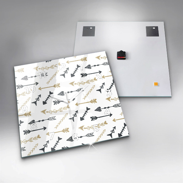 Štvorcové hodiny Geometrický bedrový vzor