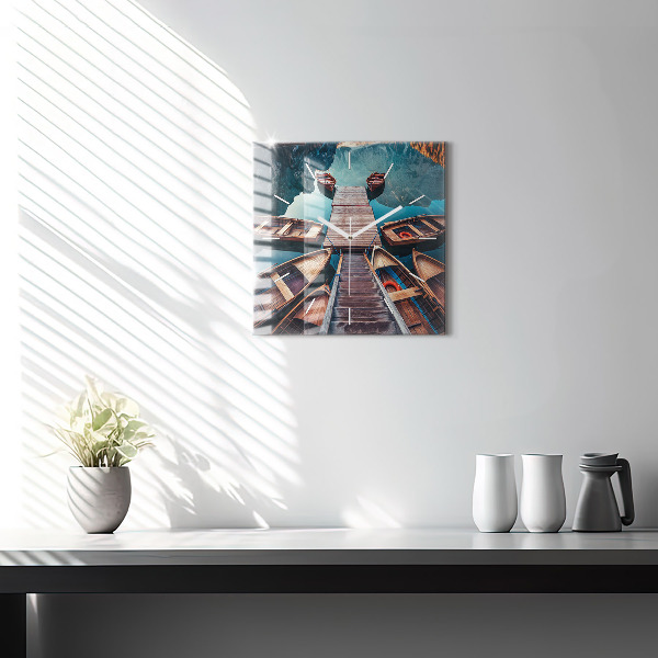 Štvorcové hodiny Most a jazero