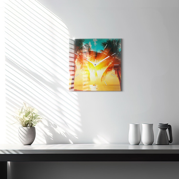 Štvorcové hodiny Prázdniny Oddych Leto