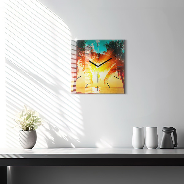 Štvorcové hodiny Prázdniny Oddych Leto