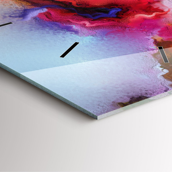 Štvorcové hodiny Rozliate farby