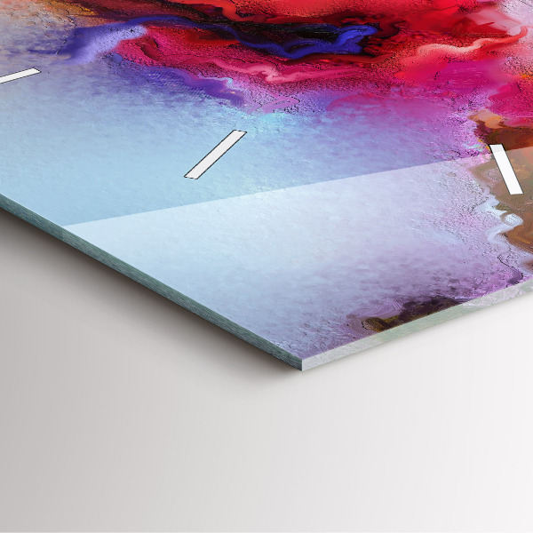 Štvorcové hodiny Rozliate farby