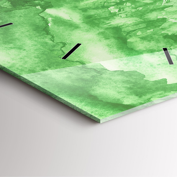 Štvorcové hodiny Zelená lesná maľba