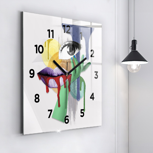 Štvorcové hodiny Surrealistická koláž