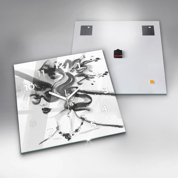 Štvorcové hodiny Módna žena