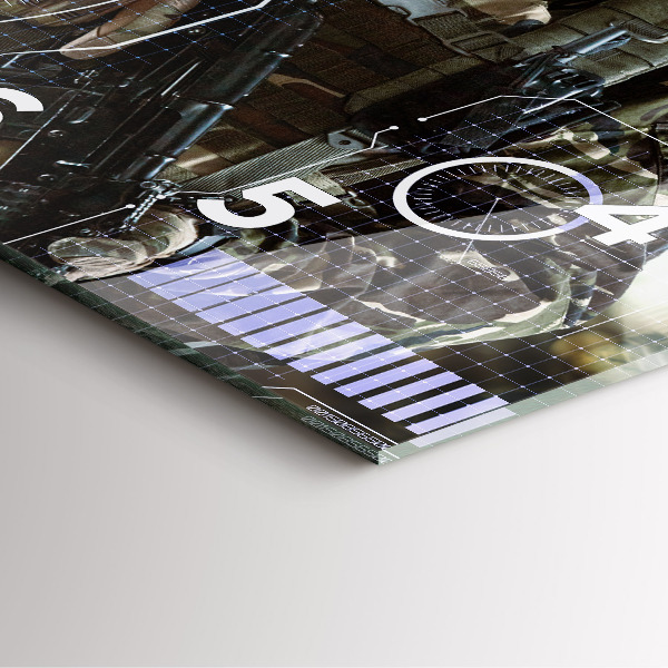 Štvorcové hodiny Vojak so zbraňou