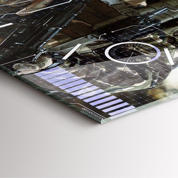 Štvorcové hodiny Vojak so zbraňou