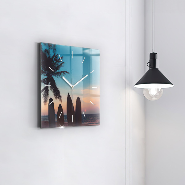 Štvorcové hodiny Surfovanie na pláži