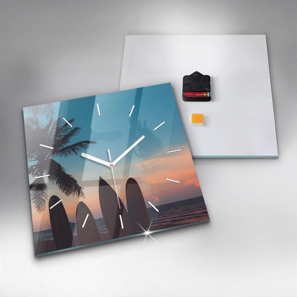 Štvorcové hodiny Surfovanie na pláži