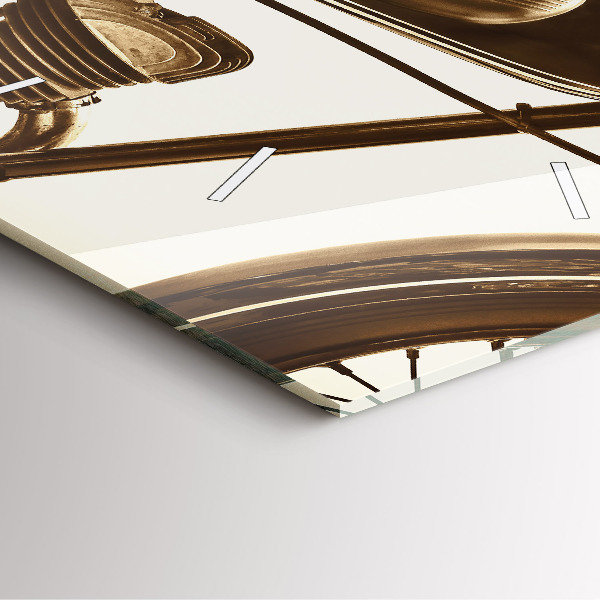 Štvorcové hodiny Vintage motocykel sépia