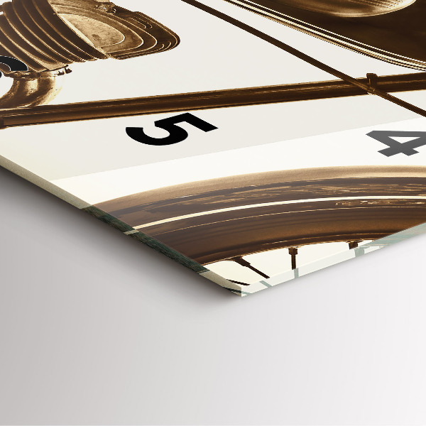 Štvorcové hodiny Vintage motocykel sépia