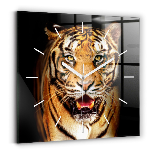 Štvorcové hodiny Tiger - divoké oči