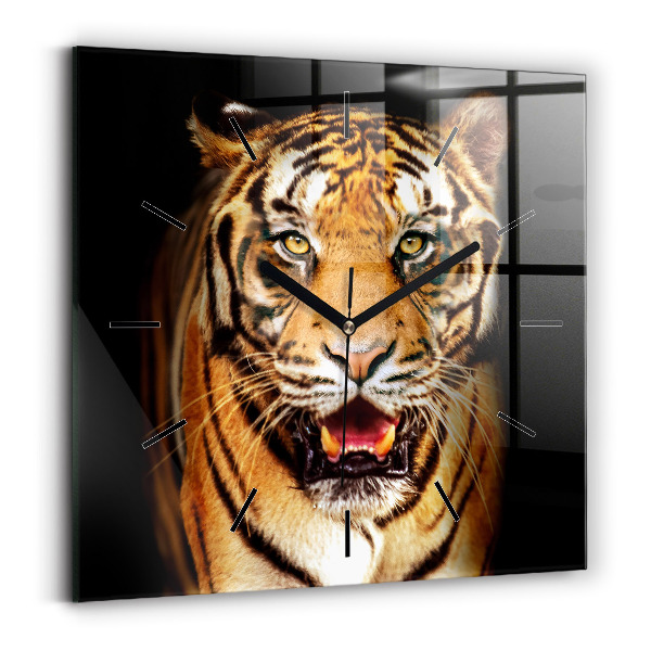 Štvorcové hodiny Tiger - divoké oči