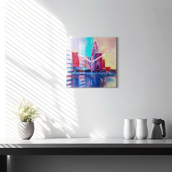 Štvorcové hodiny Abstrakcia mrakodrapov