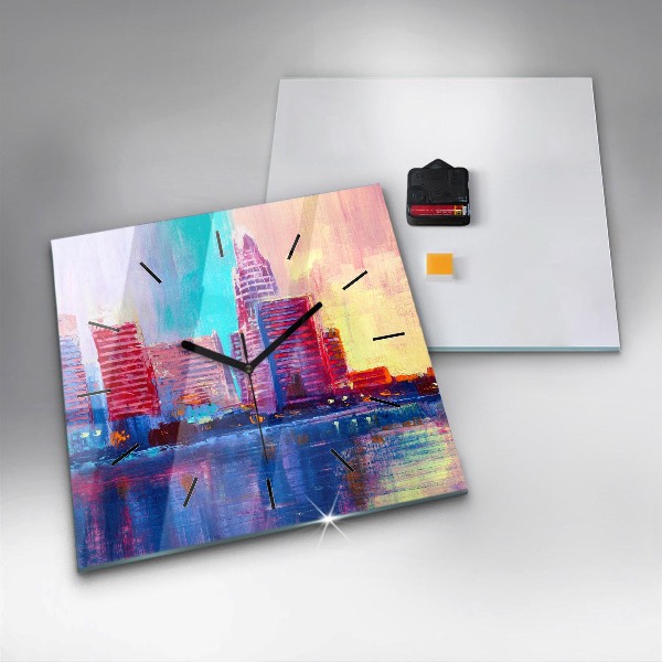 Štvorcové hodiny Abstrakcia mrakodrapov