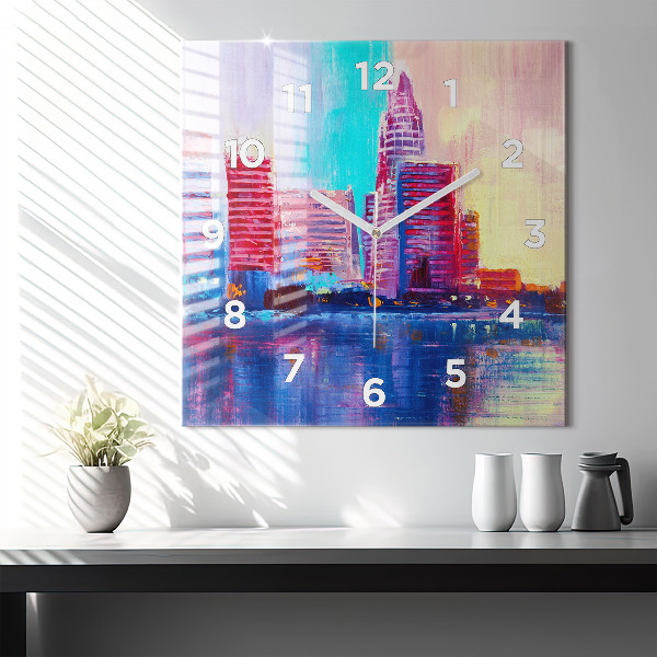 Štvorcové hodiny Abstrakcia mrakodrapov