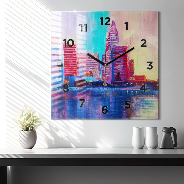 Štvorcové hodiny Abstrakcia mrakodrapov