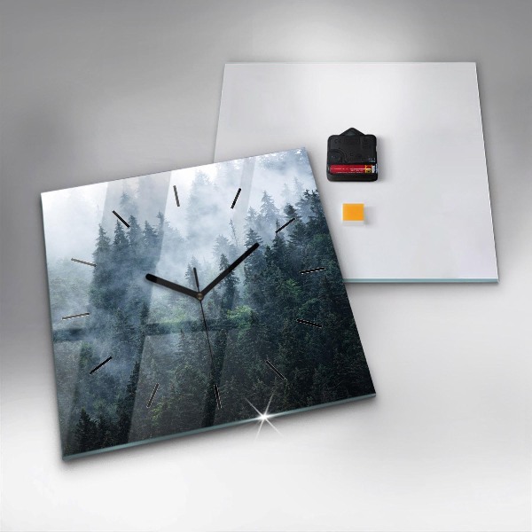 Štvorcové hodiny Zahmlená horská krajina