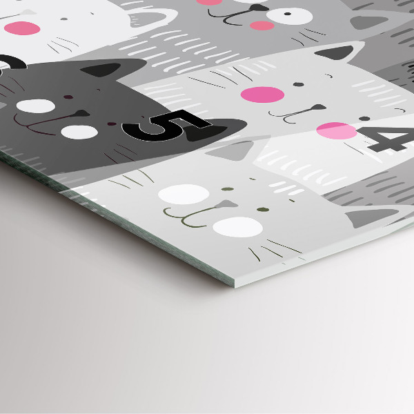 Štvorcové hodiny Bezšvový vzor s mačkami