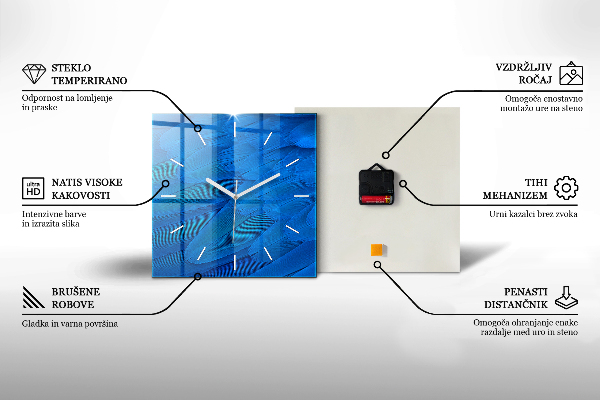 Štvorcové hodiny Labuť v srdci