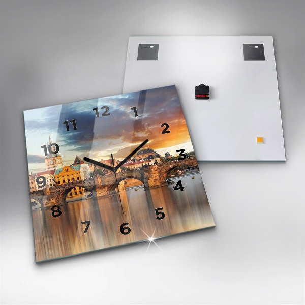 Štvorcové hodiny Panoráma nad riekou