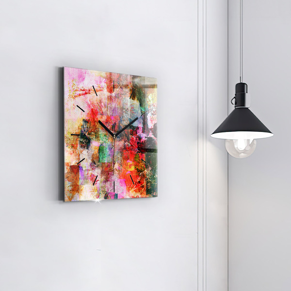 Štvorcové hodiny Abstraktná kompozícia