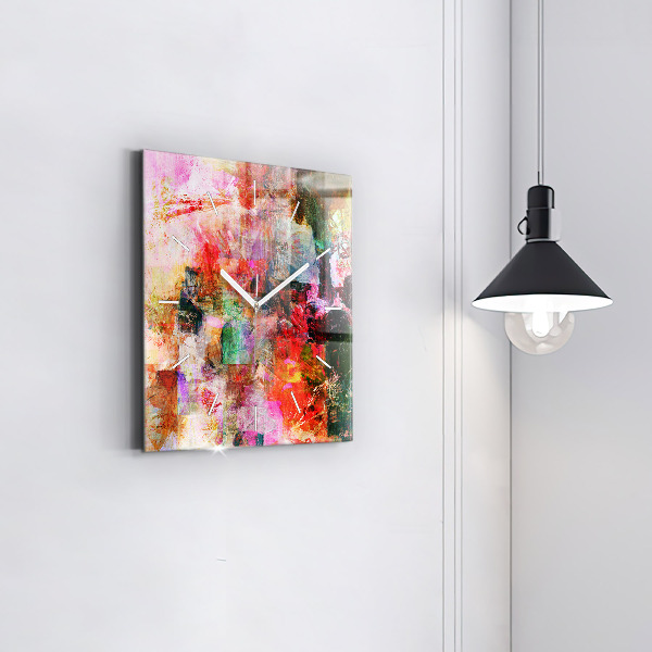 Štvorcové hodiny Abstraktná kompozícia