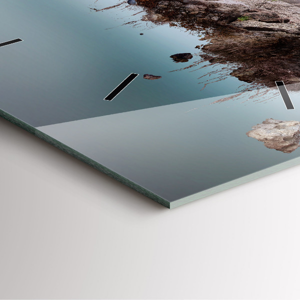 Štvorcové hodiny Lietajúci ostrov a vodopád