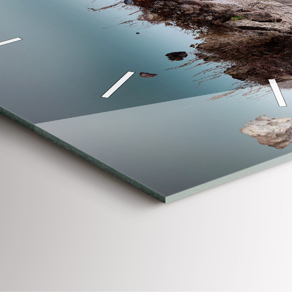 Štvorcové hodiny Lietajúci ostrov a vodopád