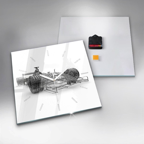 Štvorcové hodiny Dizajn auta F1