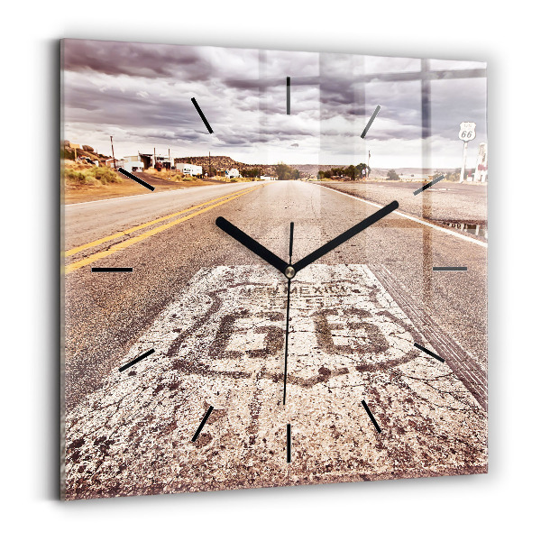Štvorcové hodiny Route 66 USA
