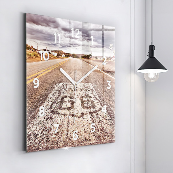 Štvorcové hodiny Route 66 USA
