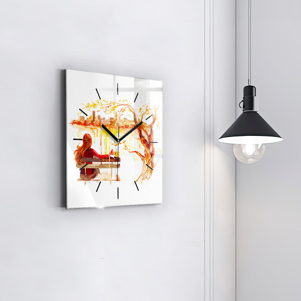 Štvorcové hodiny Jesenná Krajina