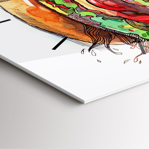 Štvorcové hodiny XXL syrový burger