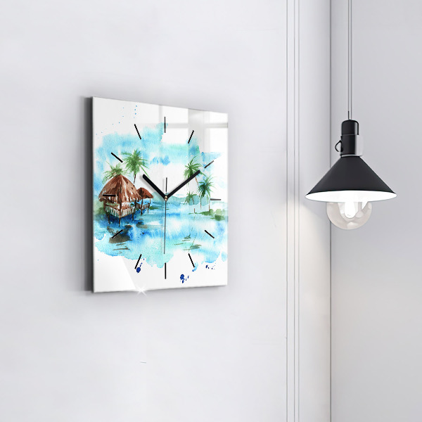 Štvorcové hodiny Obrázok pustého ostrova