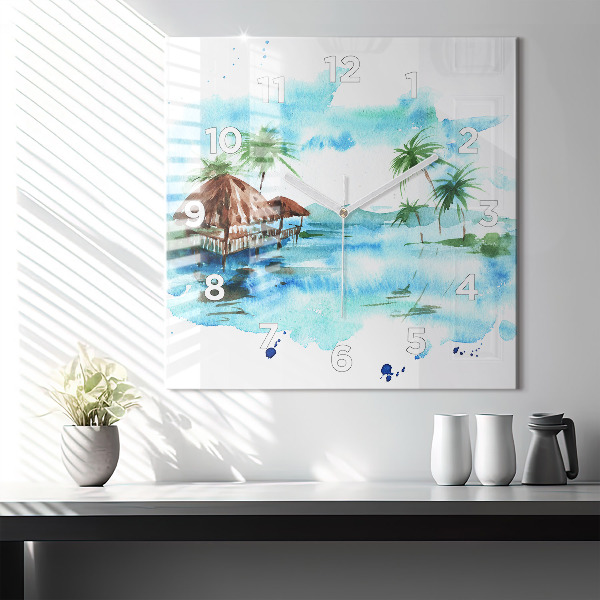 Štvorcové hodiny Obrázok pustého ostrova