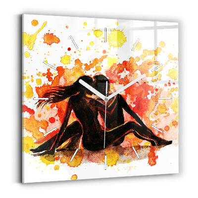 Štvorcové hodiny Láska a zamilovaný pár