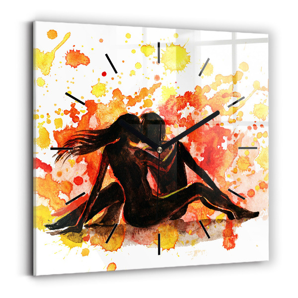 Štvorcové hodiny Láska a zamilovaný pár