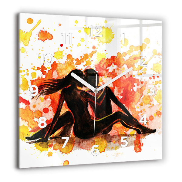 Štvorcové hodiny Láska a zamilovaný pár