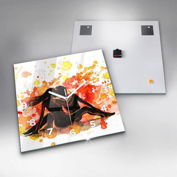 Štvorcové hodiny Láska a zamilovaný pár