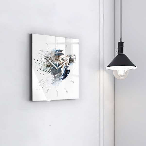 Štvorcové hodiny Kapitán s ďalekohľadom