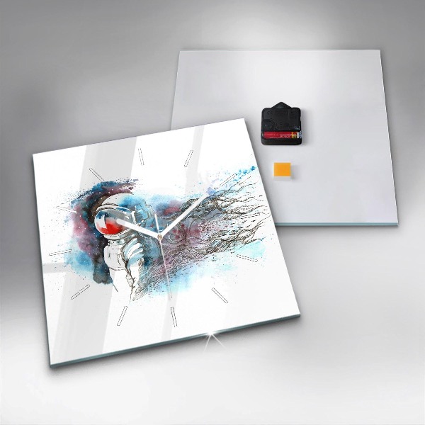 Štvorcové hodiny Abstrakcia astronautov