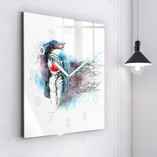 Štvorcové hodiny Abstrakcia astronautov