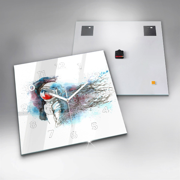 Štvorcové hodiny Abstrakcia astronautov