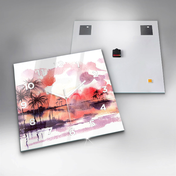 Štvorcové hodiny Tropická Krajina