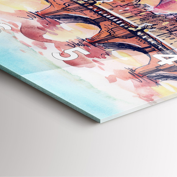 Štvorcové hodiny Maľovaná krajina Paríža